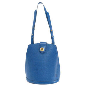 LOUIS VUITTON Blue Leather Tote Bag